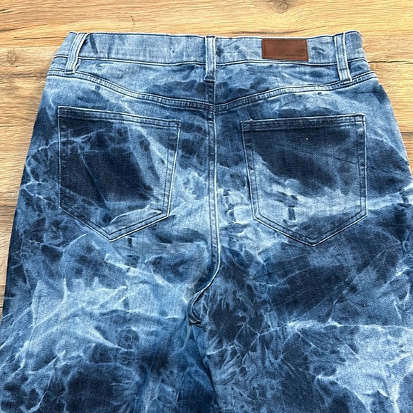 LANDEND WOMEN CHINO JEANS MID RISE BLUE TIE DYE SZ 8 - Picture 4 of 10